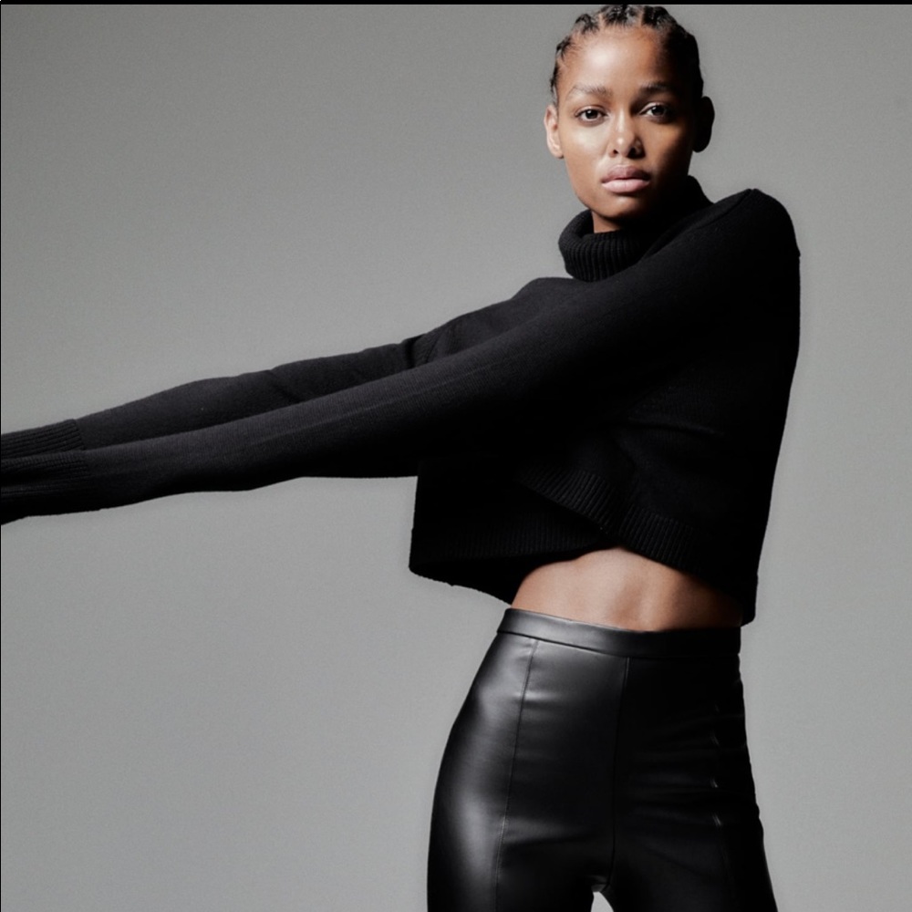 Sexy Zara Faux Black Leather Leggings